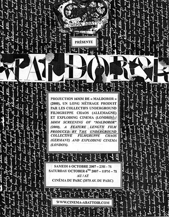 Flyer Maldoror Flyer Maldoror